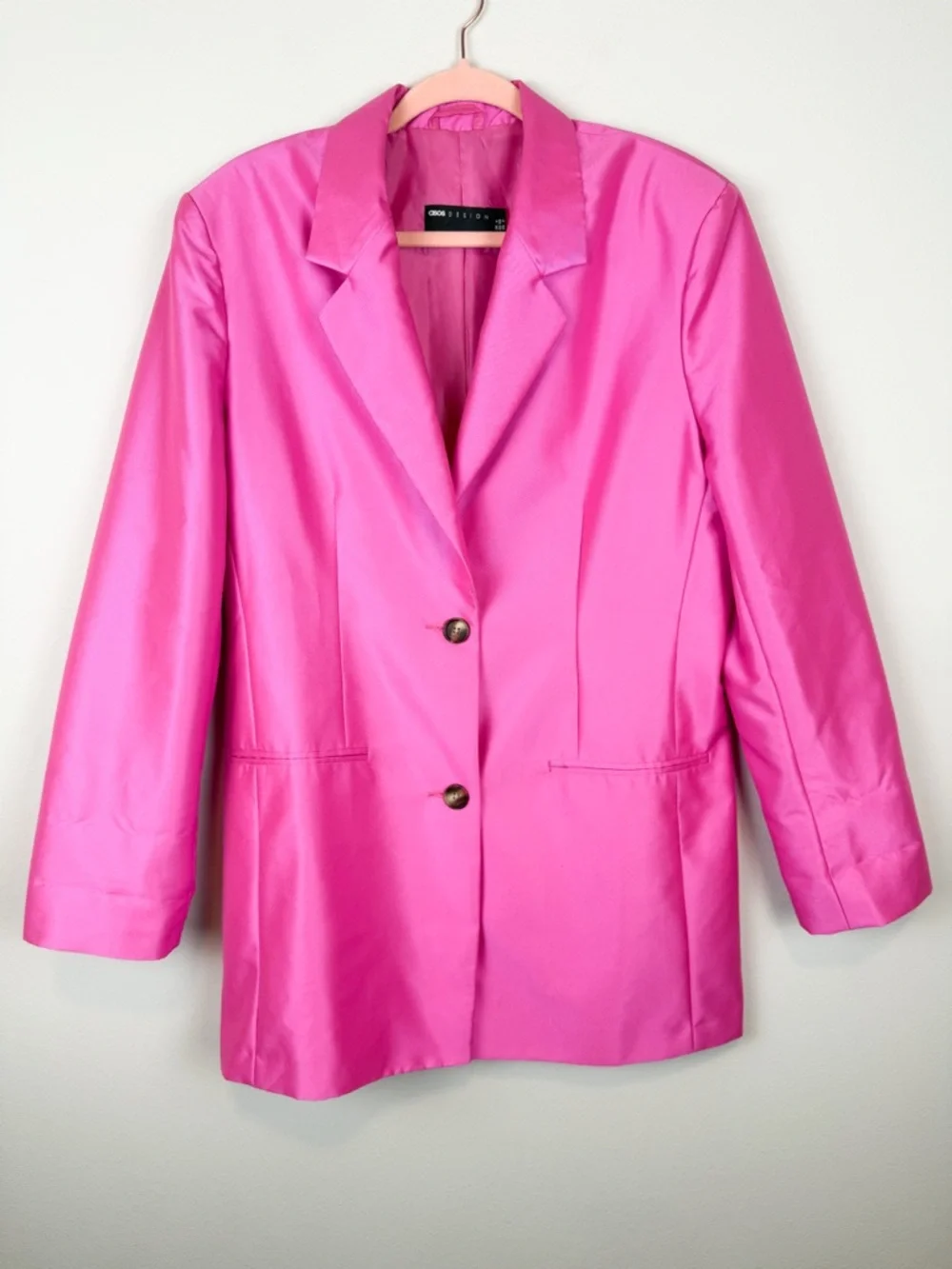 ASOS Design Ultimate Oversized Grandad Blazer in Hot Pink‎ Size 2